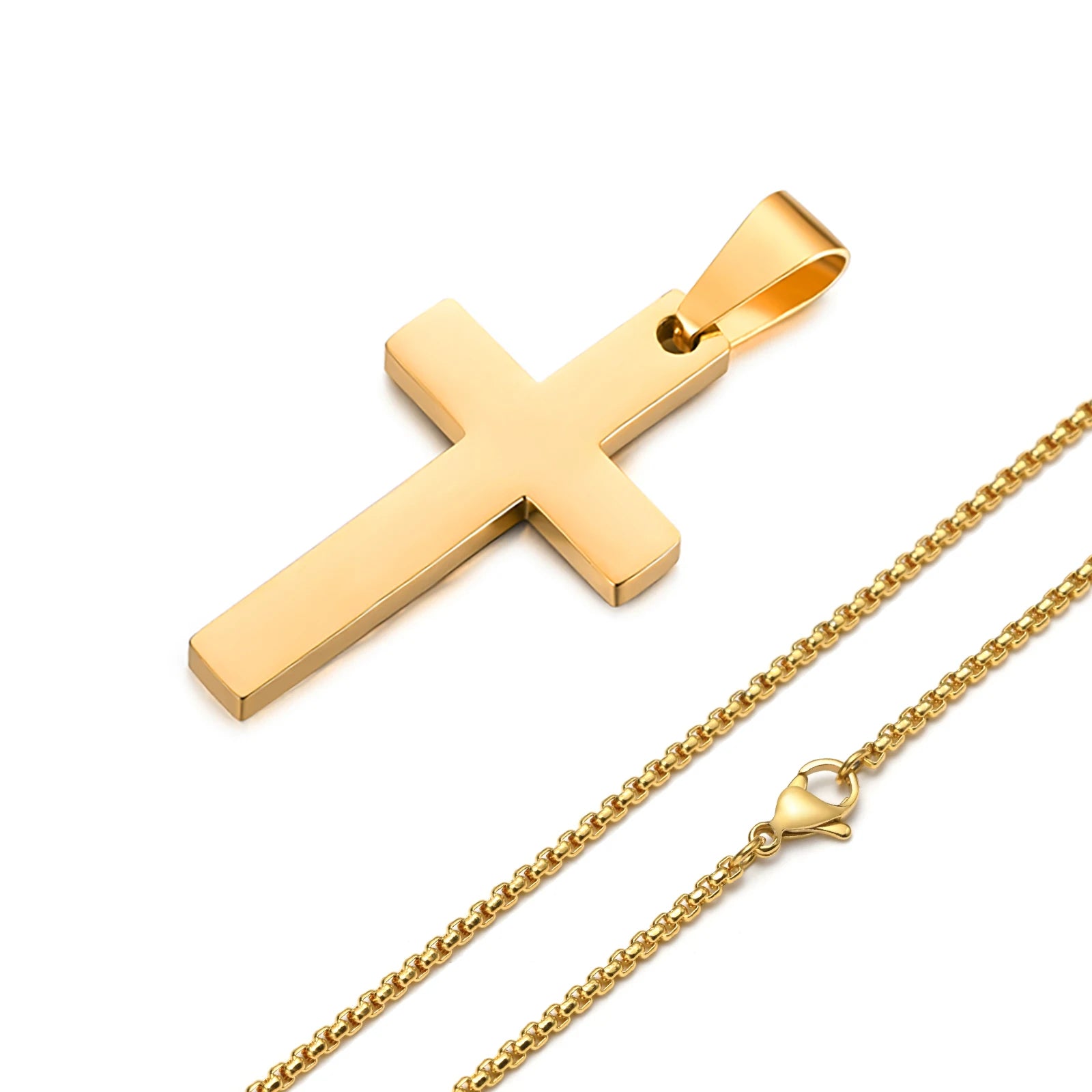 Cross Pendant Necklace — Stainless Steel