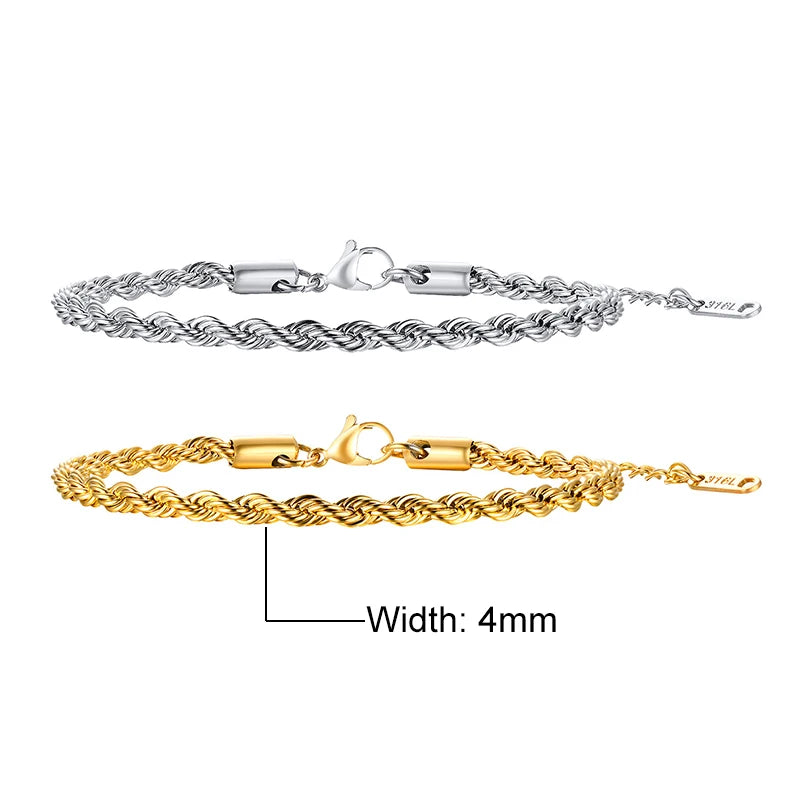 Twisted Rope Chain Bracelet