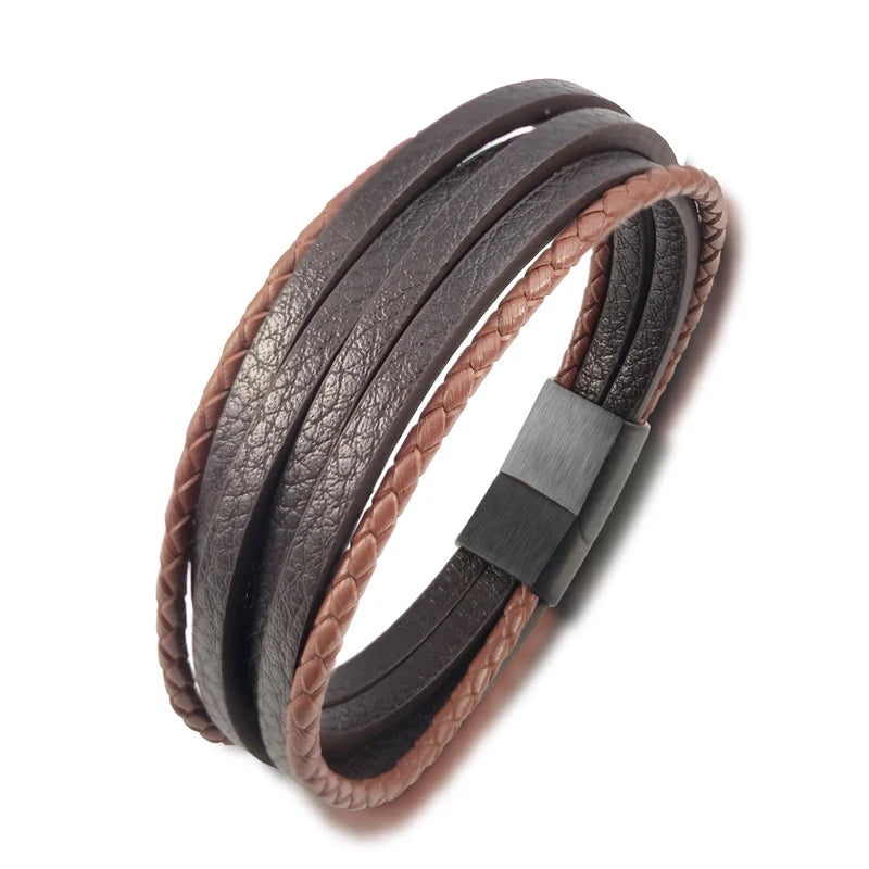 Leather & Steel Bangle