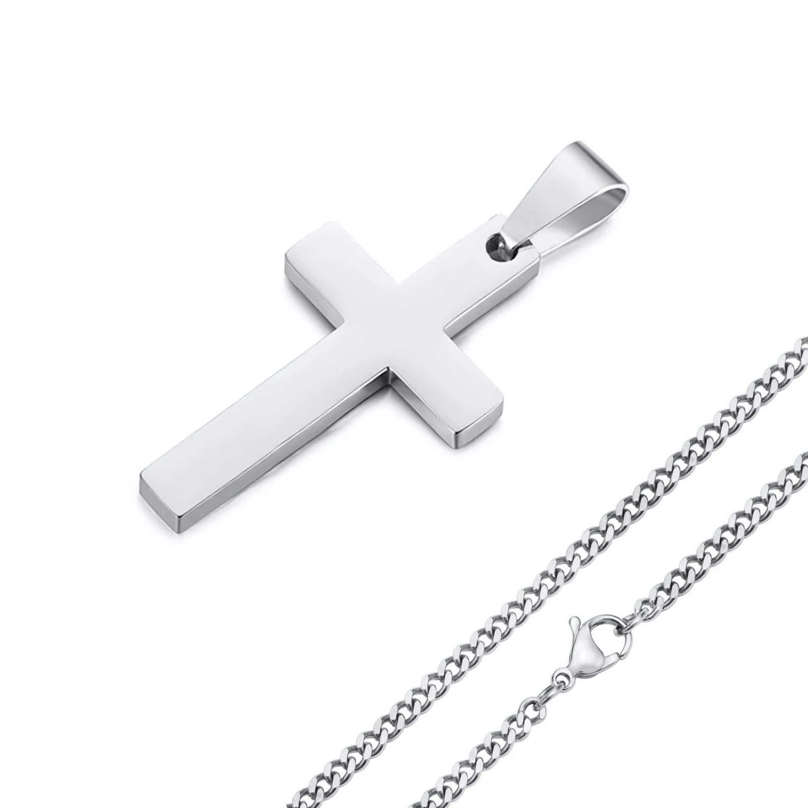 Cross Pendant Necklace — Stainless Steel