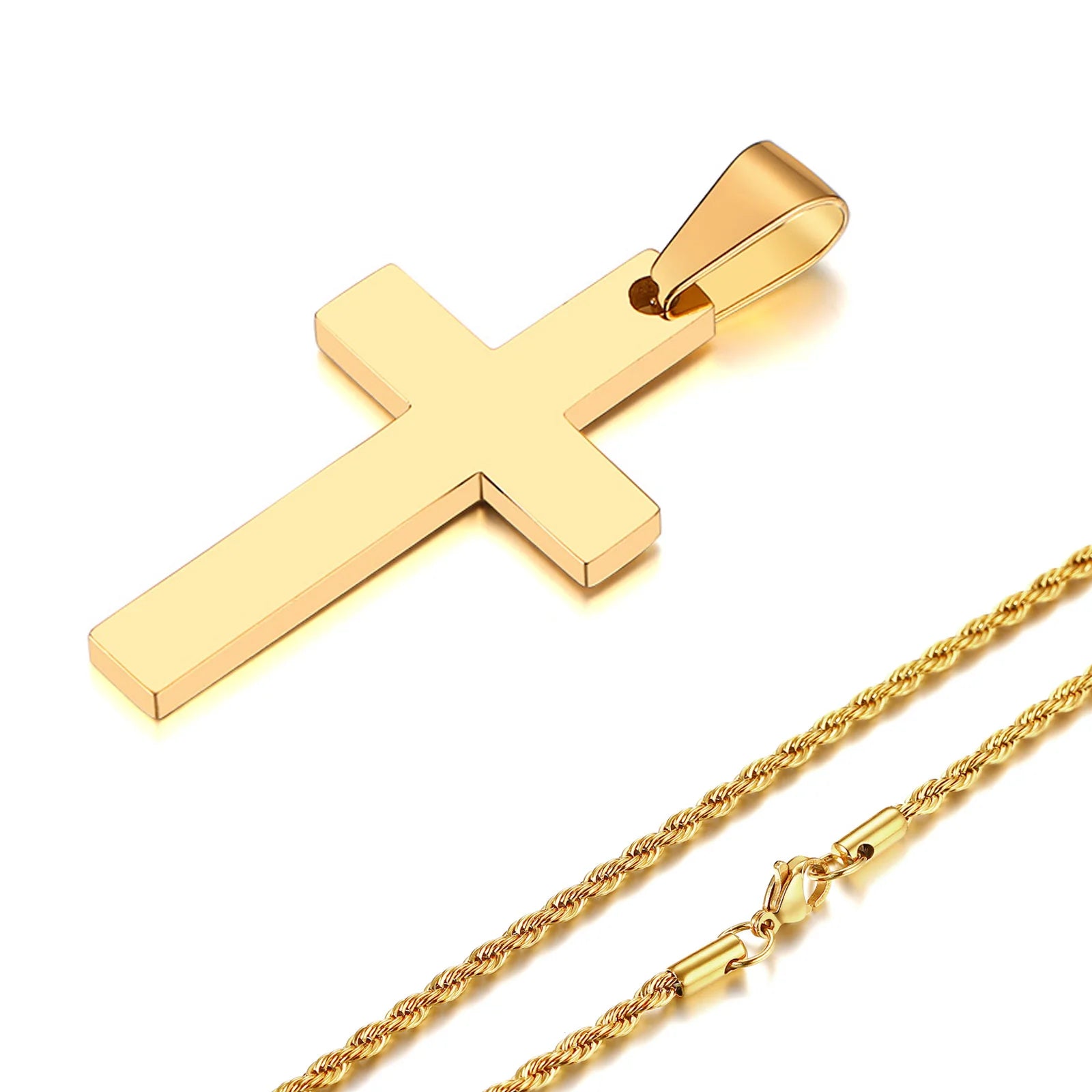 Cross Pendant Necklace — Stainless Steel