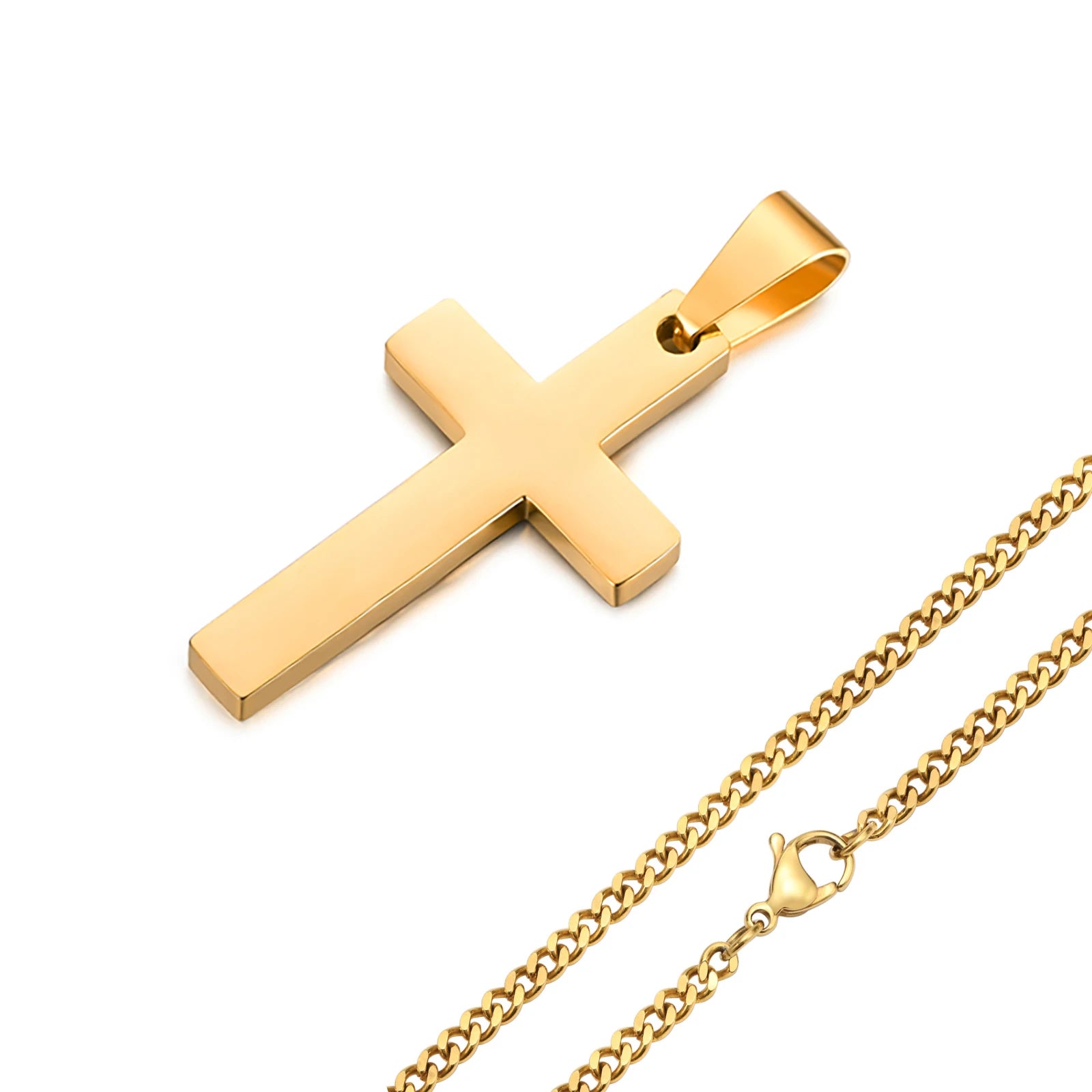 Cross Pendant Necklace — Stainless Steel