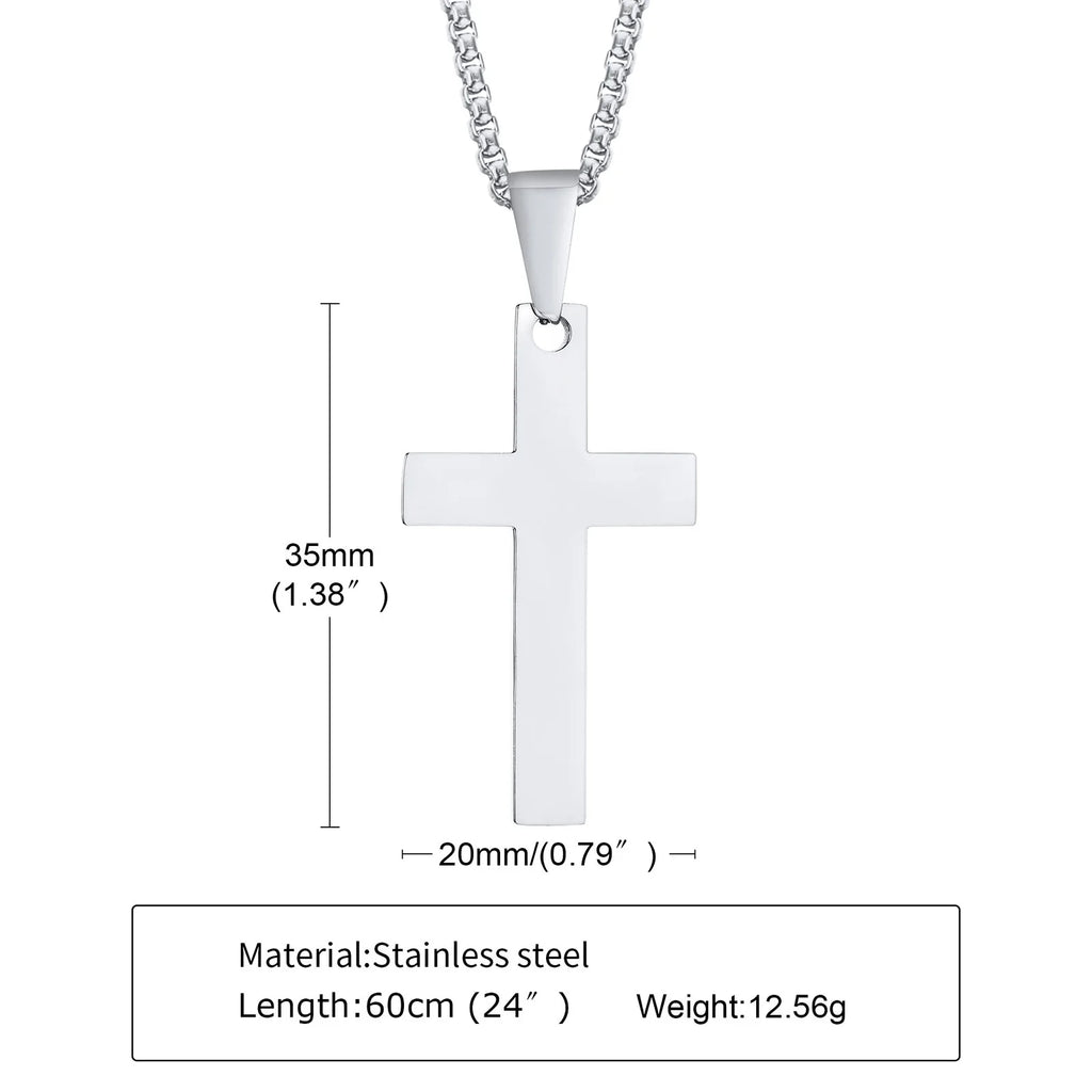 Cross Pendant Necklace — Stainless Steel