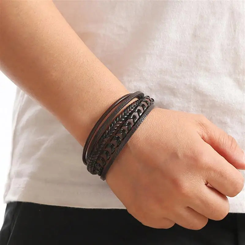 Multilayer Leather Rope Bracelet