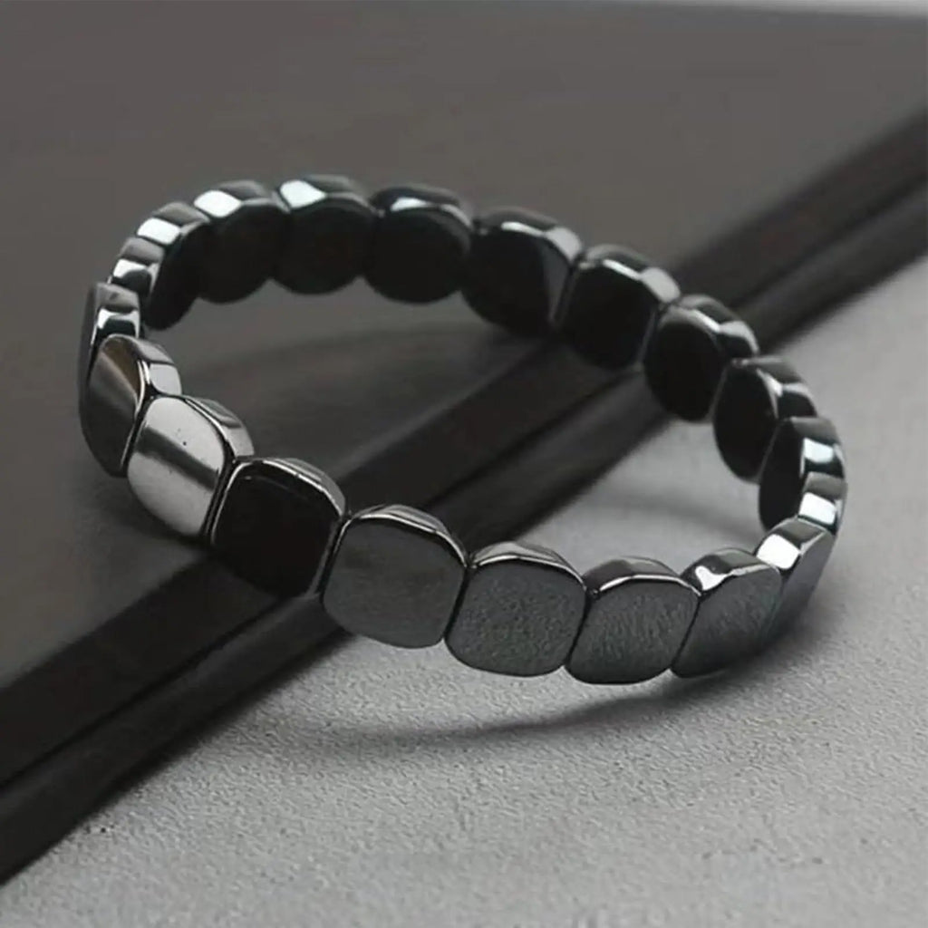 Hematite Bracelet Masculine Bracelet with Natural Hematite Masculine Jewellery Wrist Decor Everyday Wear for Father Husband