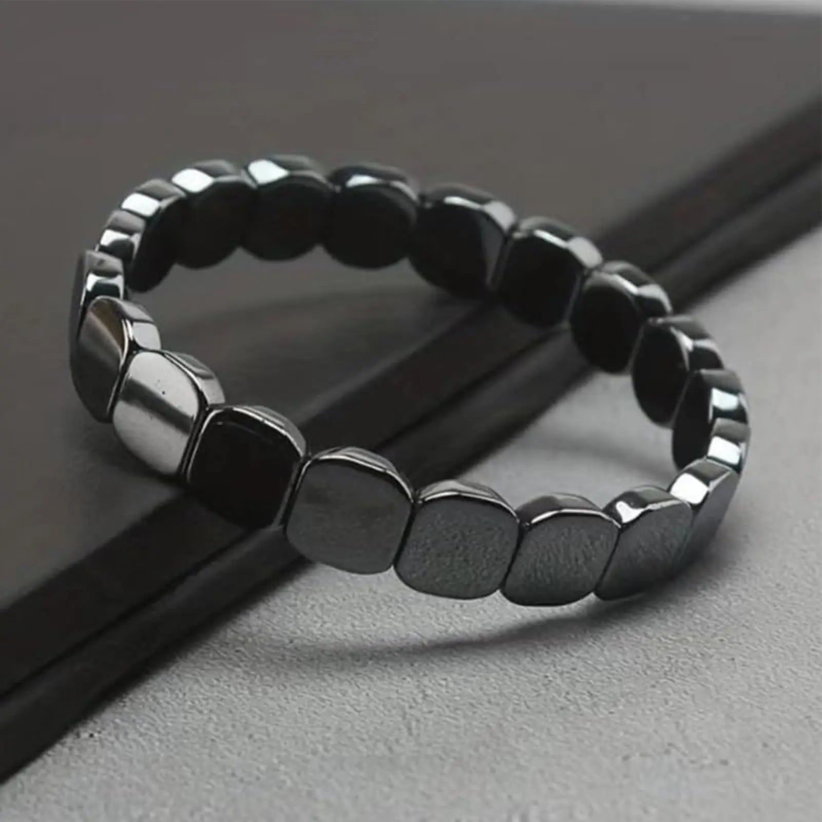 Hematite Bracelet Masculine Bracelet with Natural Hematite Masculine Jewellery Wrist Decor Everyday Wear for Father Husband