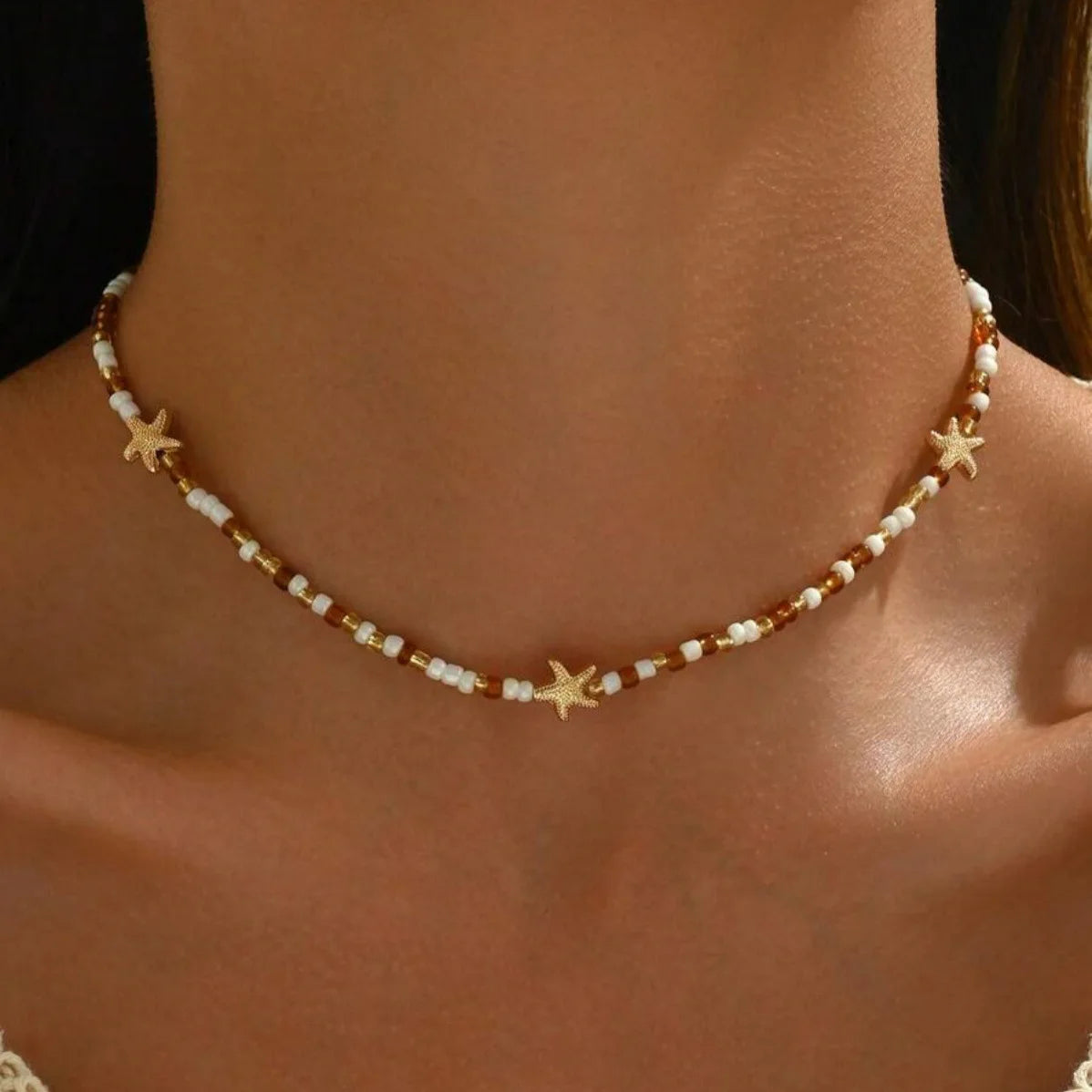 Starfish Beaded Choker