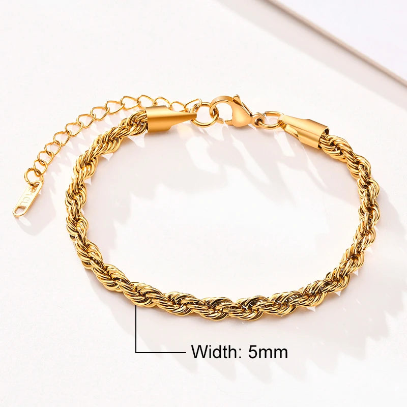 Twisted Rope Chain Bracelet