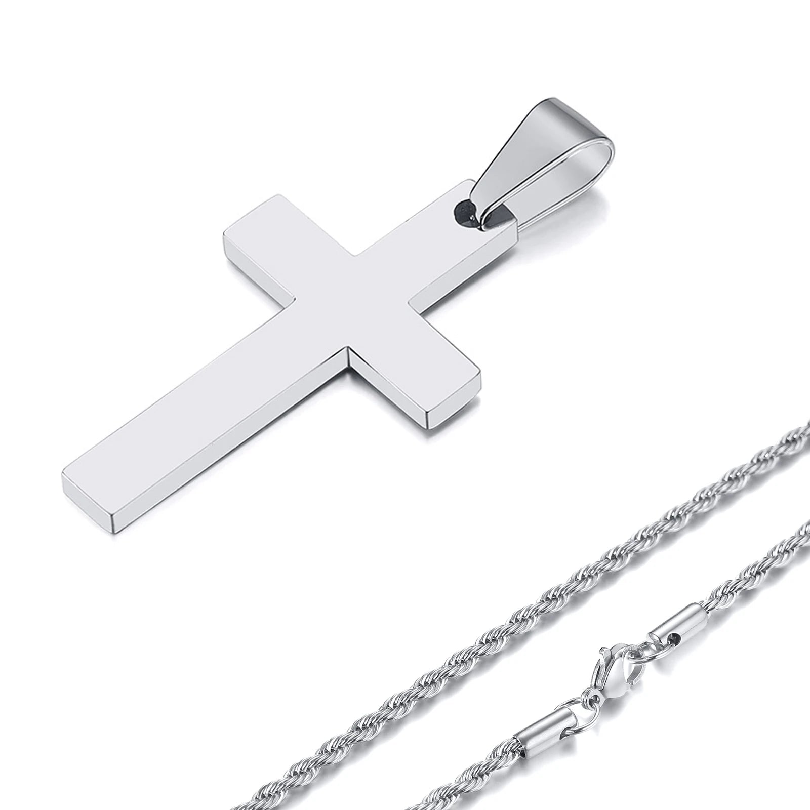 Cross Pendant Necklace — Stainless Steel
