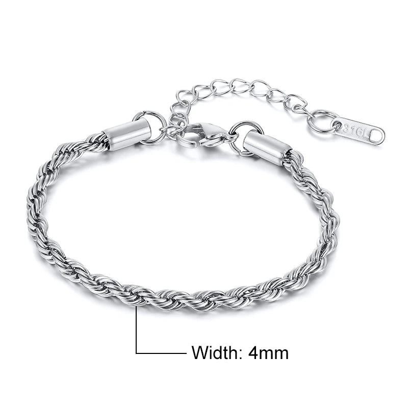 Twisted Rope Chain Bracelet
