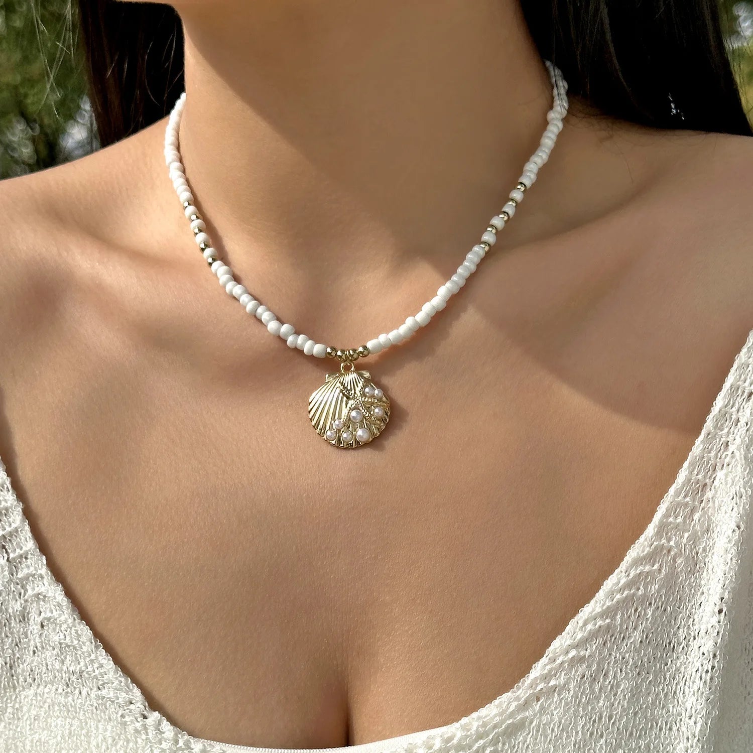Starfish Beaded Choker