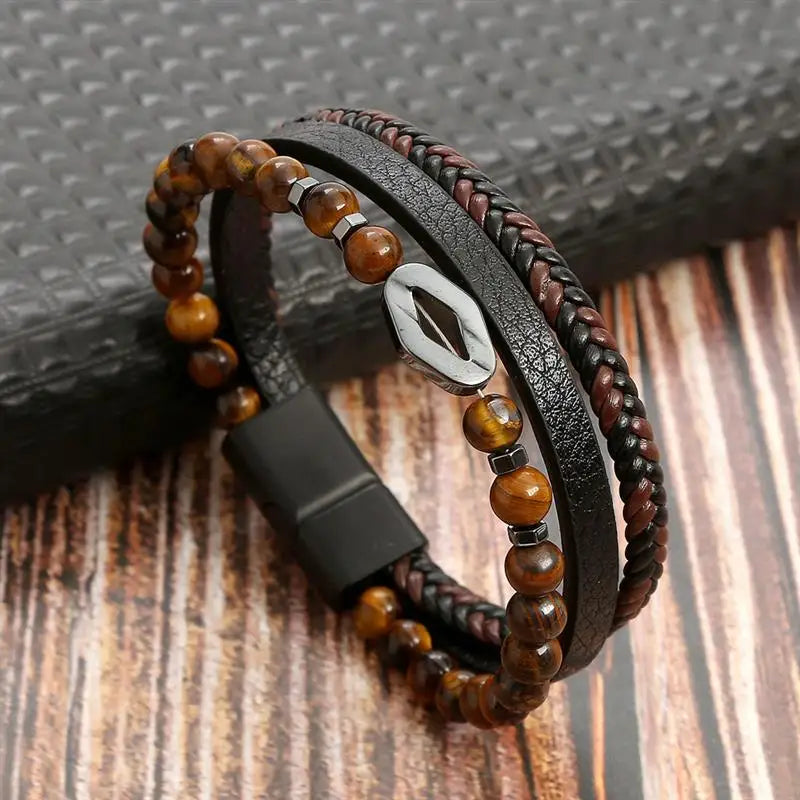 Multilayer Leather Rope Bracelet