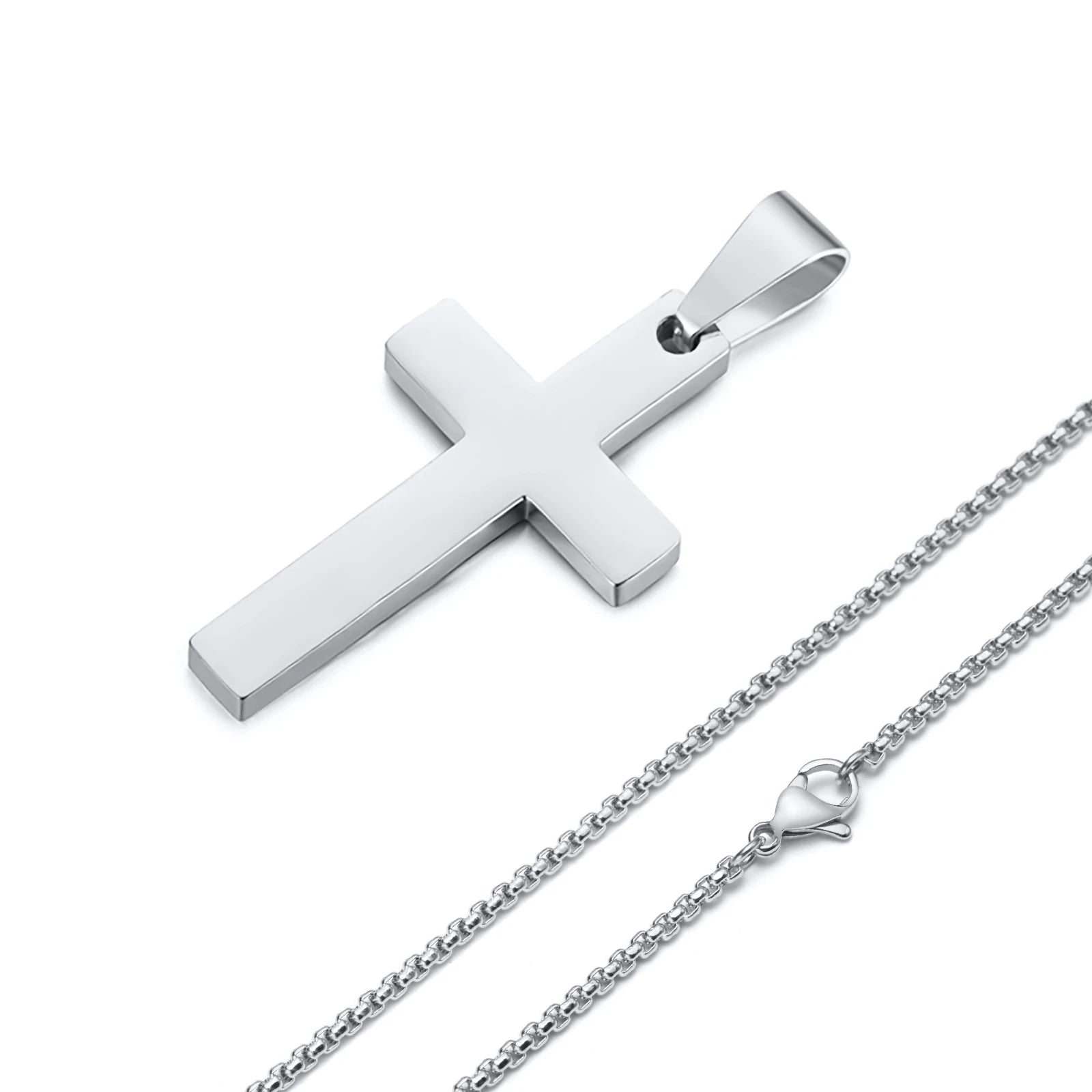 Cross Pendant Necklace — Stainless Steel
