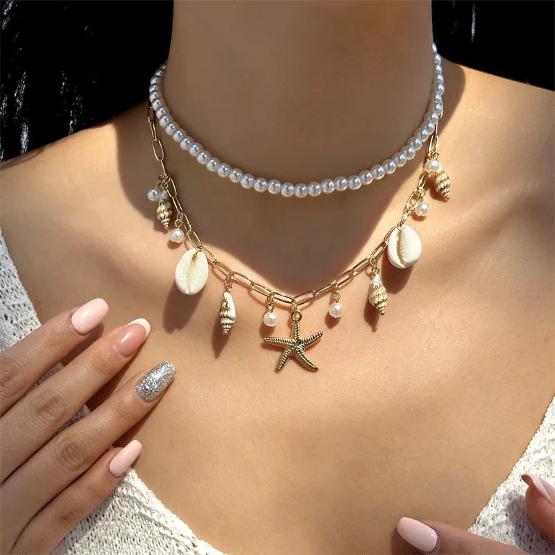 Starfish Beaded Choker