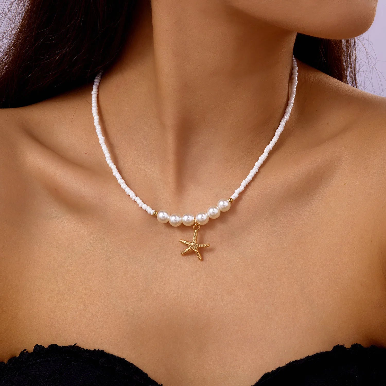 Starfish Beaded Choker