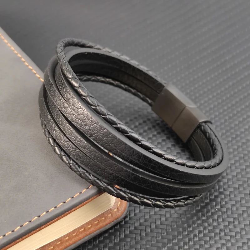 Leather & Steel Bangle
