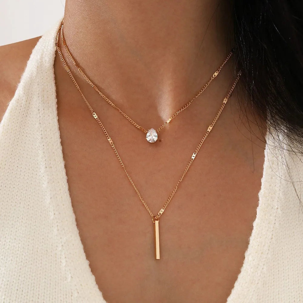 Vintage Layered Pendant Necklace