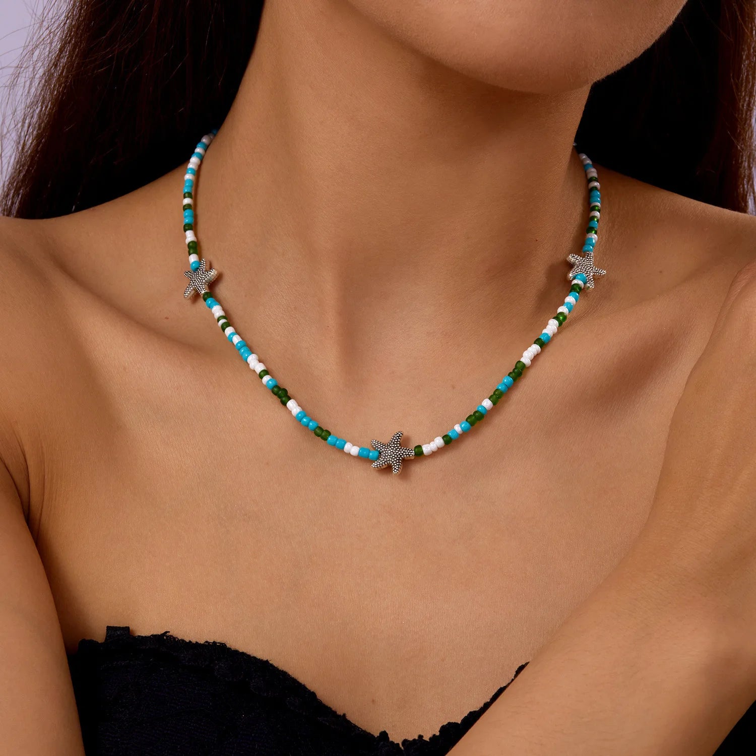 Starfish Beaded Choker