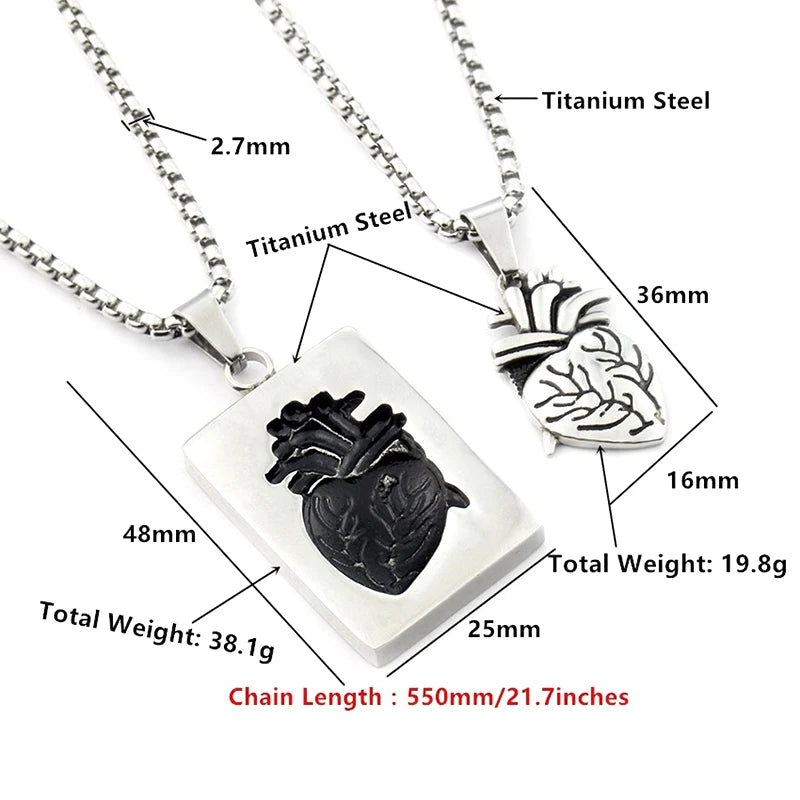 Couples Heart Pendant Necklace