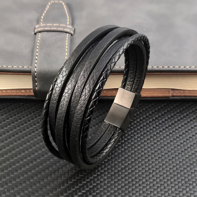 Leather & Steel Bangle