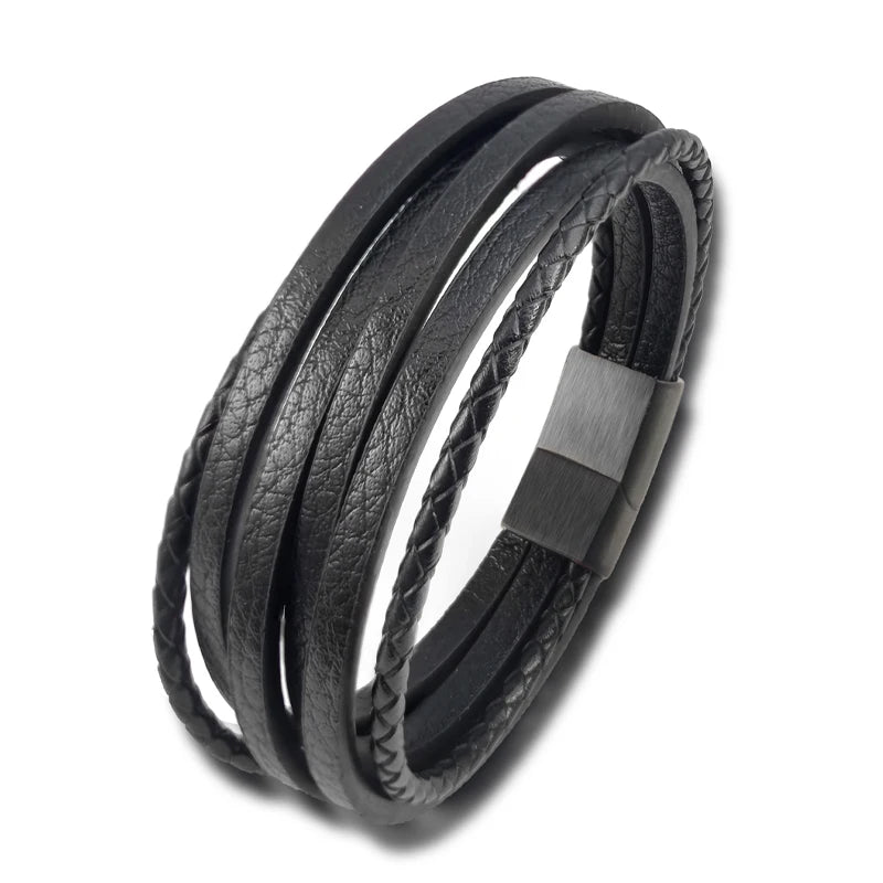 Leather & Steel Bangle