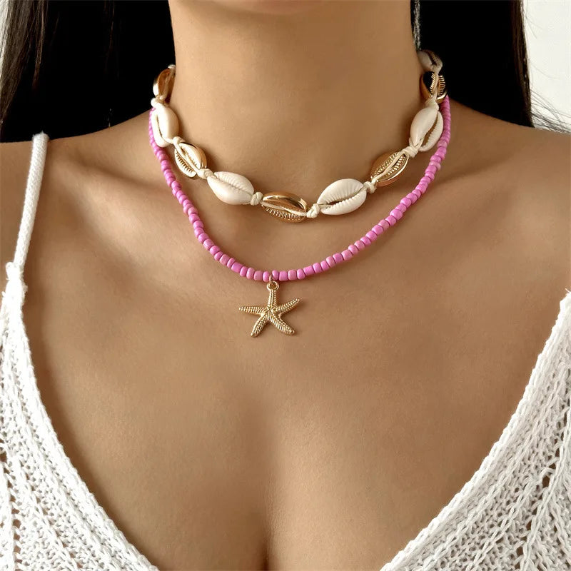 Starfish Beaded Choker