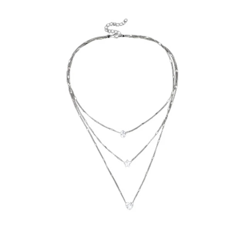 Crystal Zircon Layered Necklace