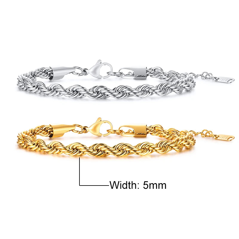 Twisted Rope Chain Bracelet