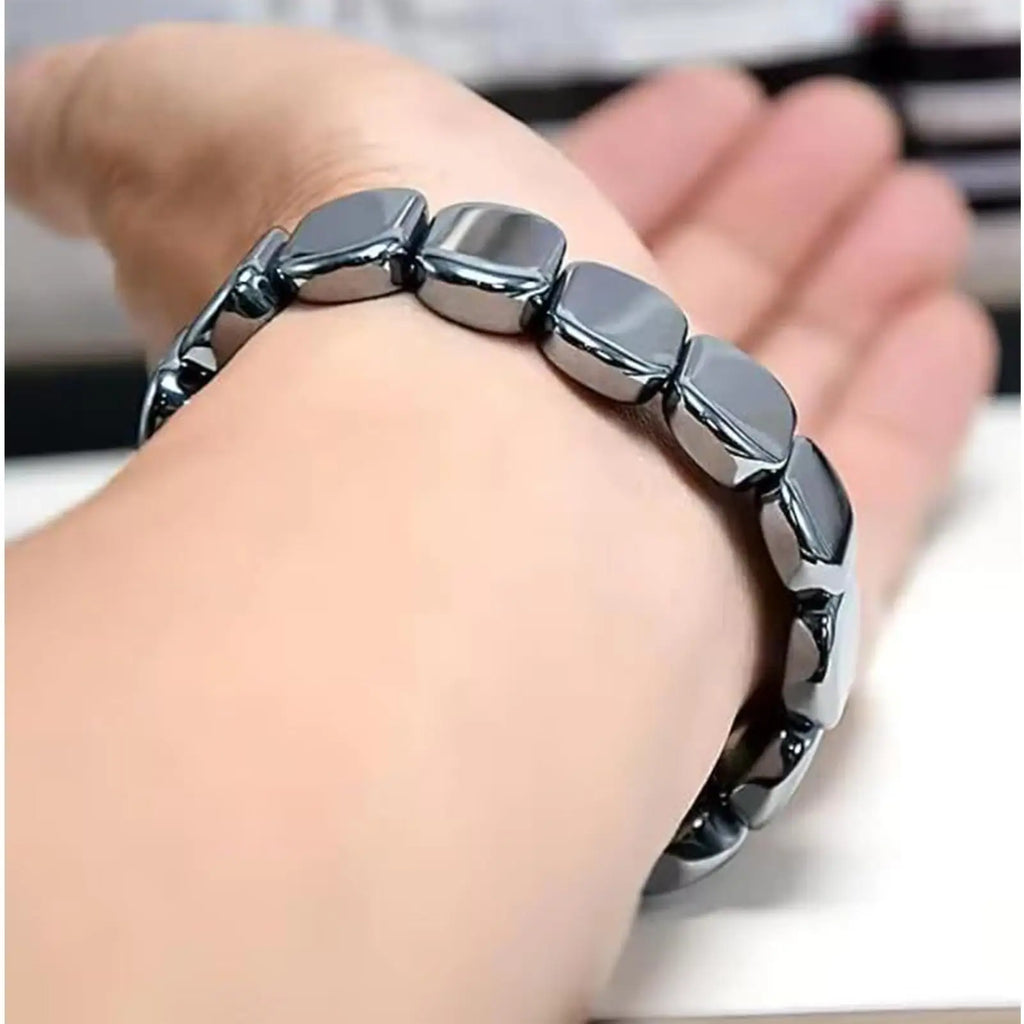 Hematite Bracelet Masculine Bracelet with Natural Hematite Masculine Jewellery Wrist Decor Everyday Wear for Father Husband