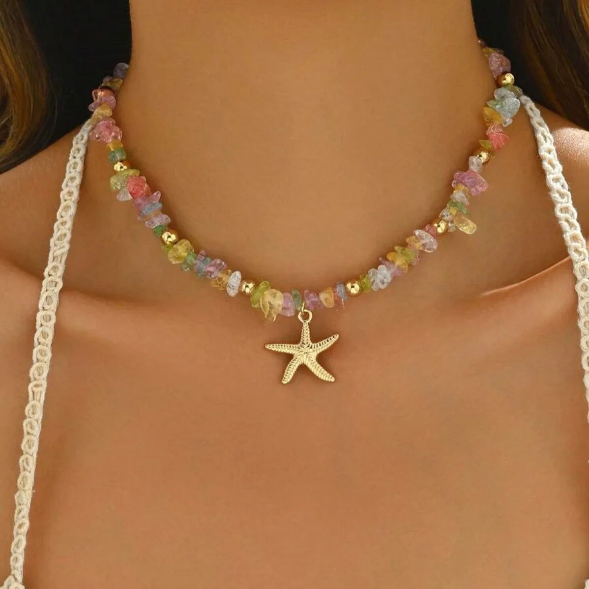 Starfish Beaded Choker