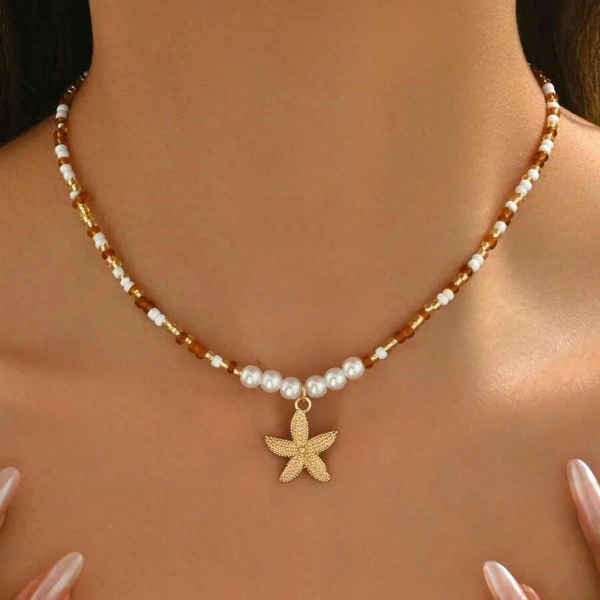 Starfish Beaded Choker