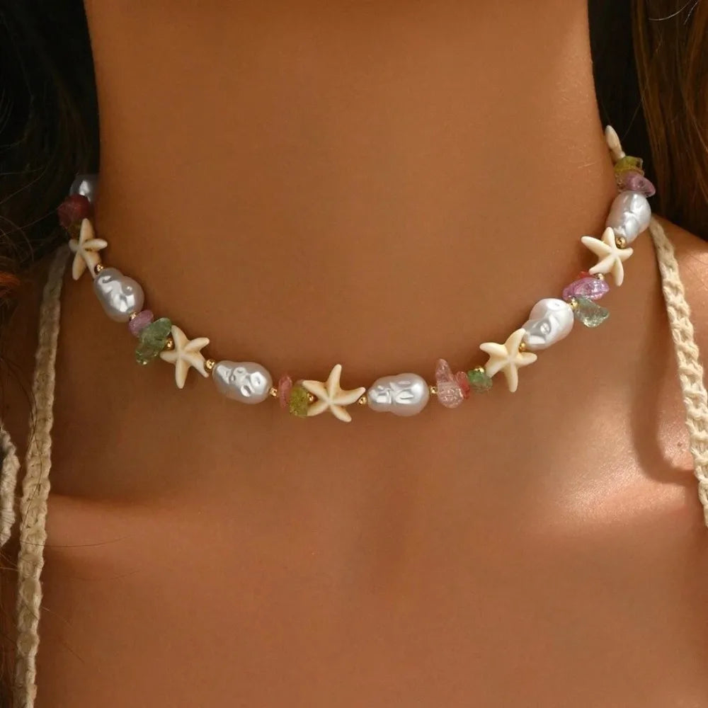 Starfish Beaded Choker