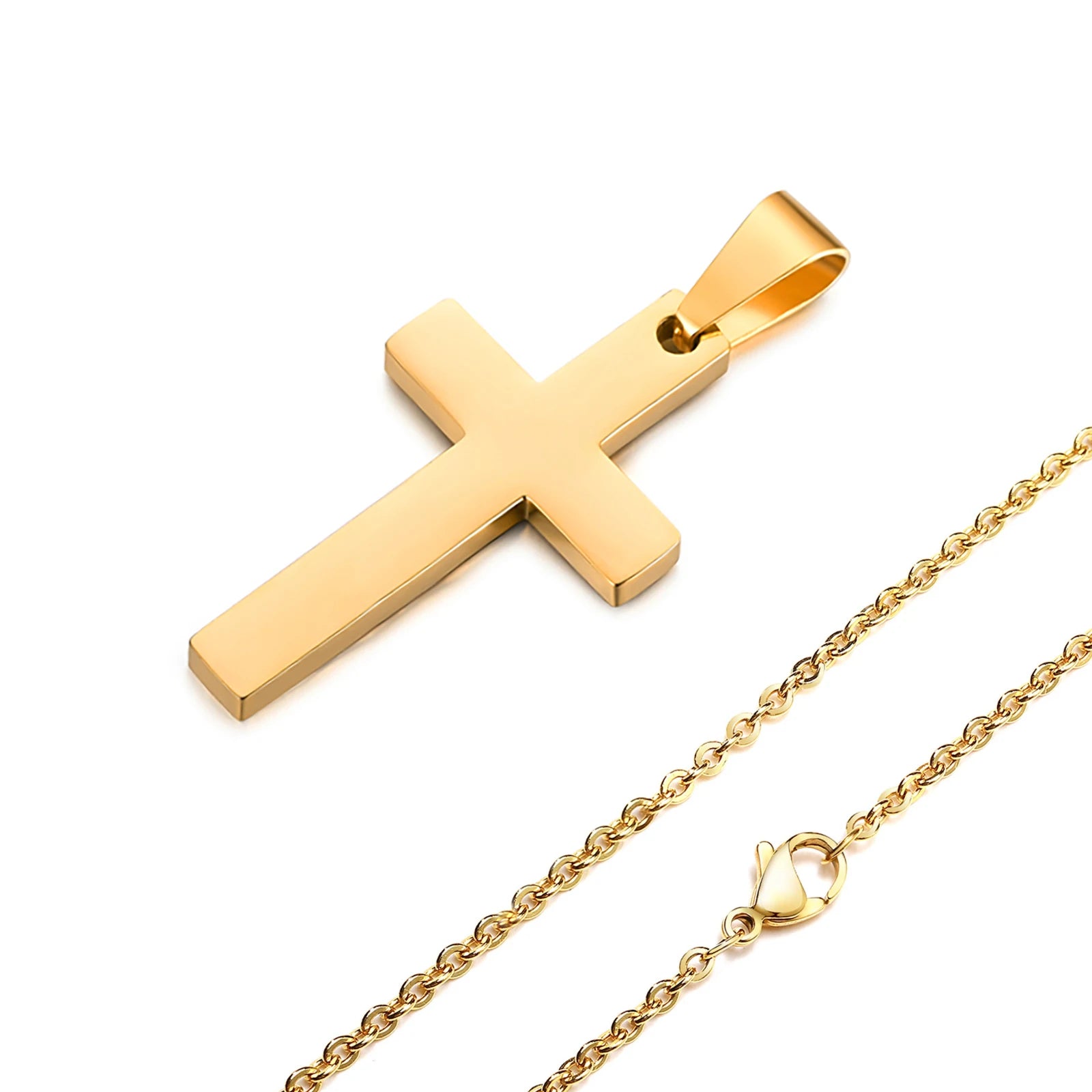 Cross Pendant Necklace — Stainless Steel