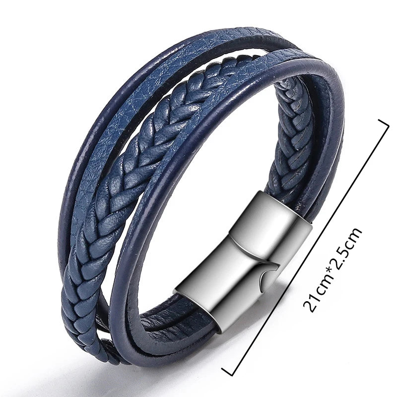 Handmade Magnetic Leather Bracelet