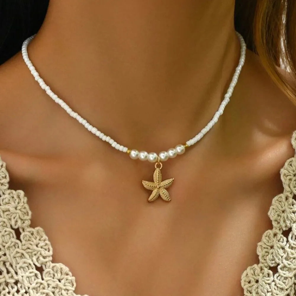 Starfish Beaded Choker