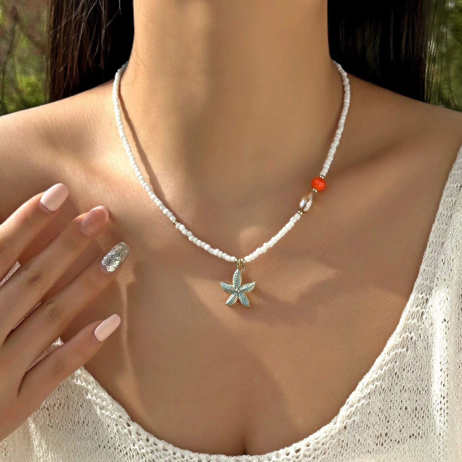 Starfish Beaded Choker