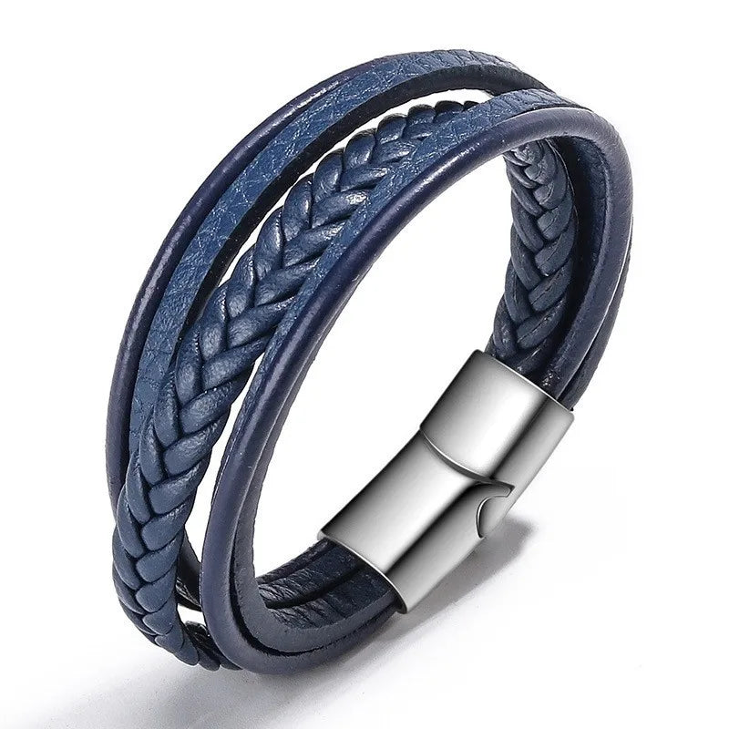Handmade Magnetic Leather Bracelet