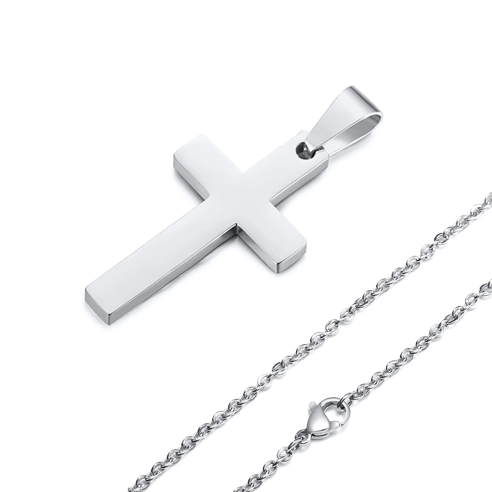 Cross Pendant Necklace — Stainless Steel