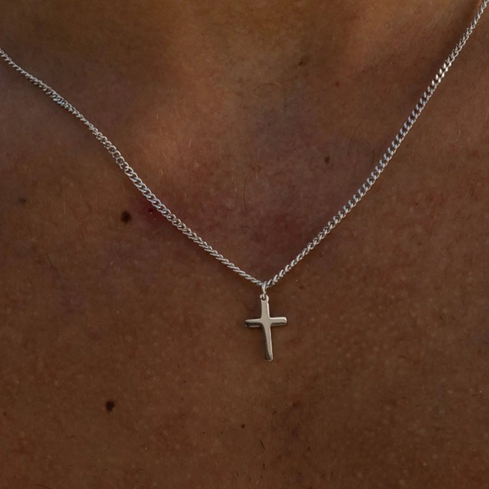 Fashion Minimalist Cross Pendant Necklace for Men Perfect Gift for Boyfriend Trendy Stylish Jewelry