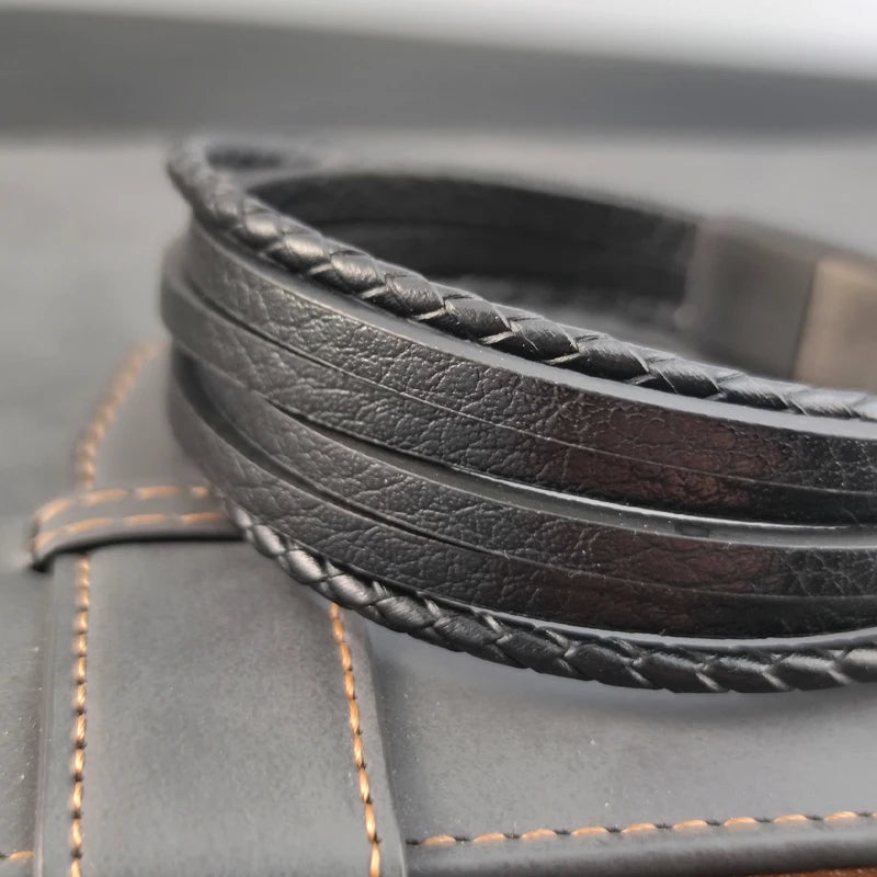 Leather & Steel Bangle
