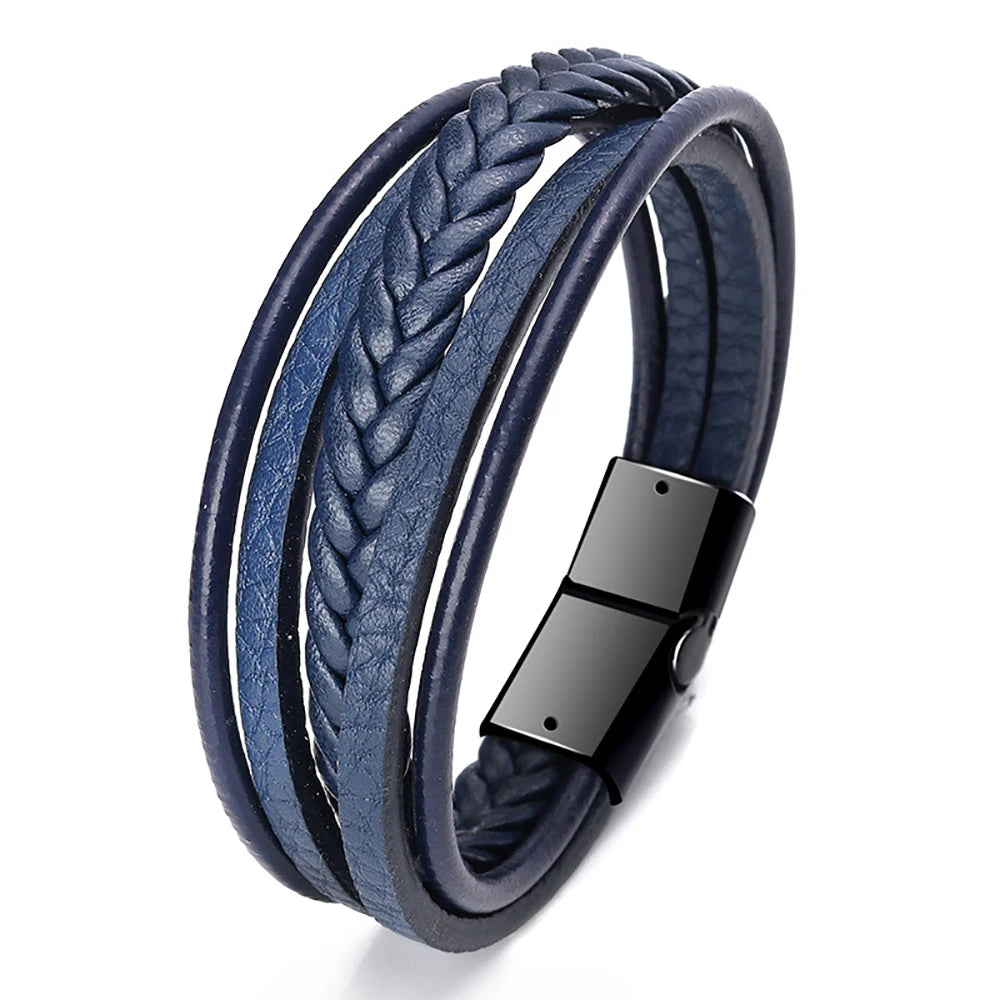 Handmade Magnetic Leather Bracelet