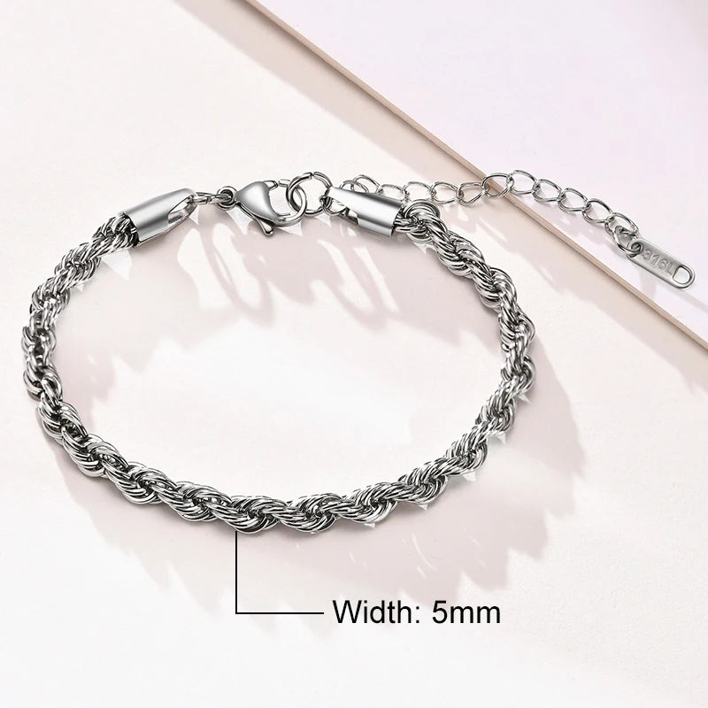 Twisted Rope Chain Bracelet