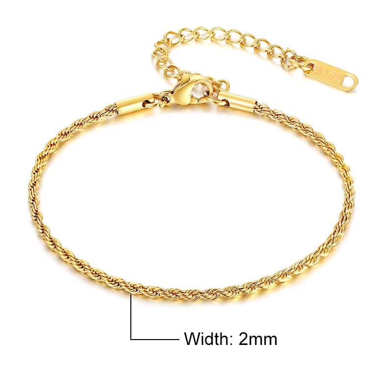 Twisted Rope Chain Bracelet