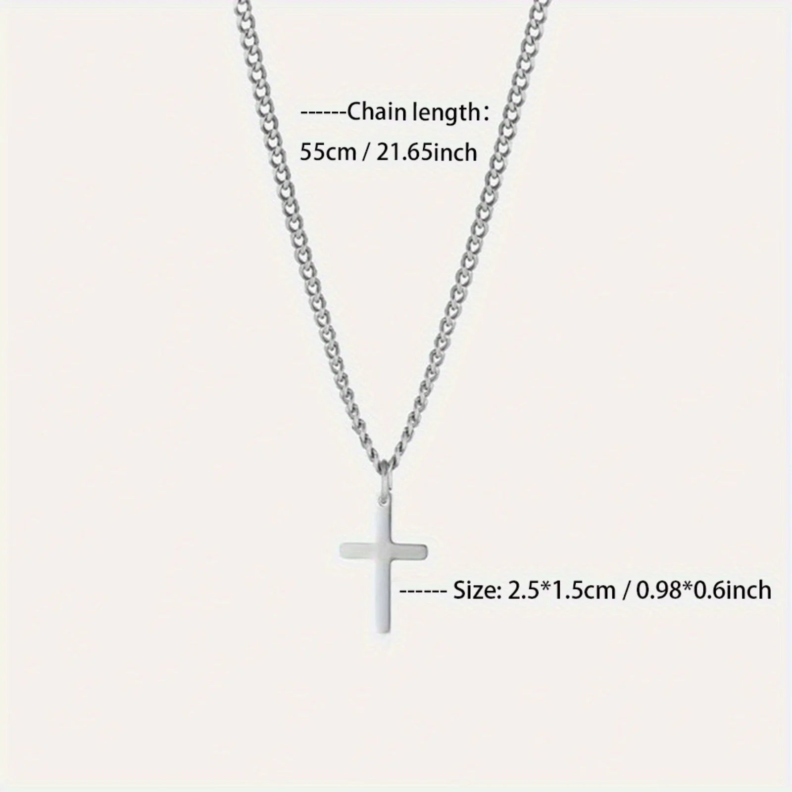 Fashion Minimalist Cross Pendant Necklace for Men Perfect Gift for Boyfriend Trendy Stylish Jewelry