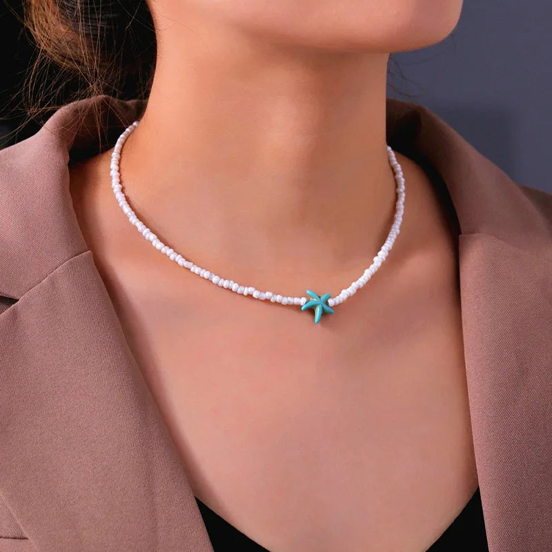 Starfish Beaded Choker
