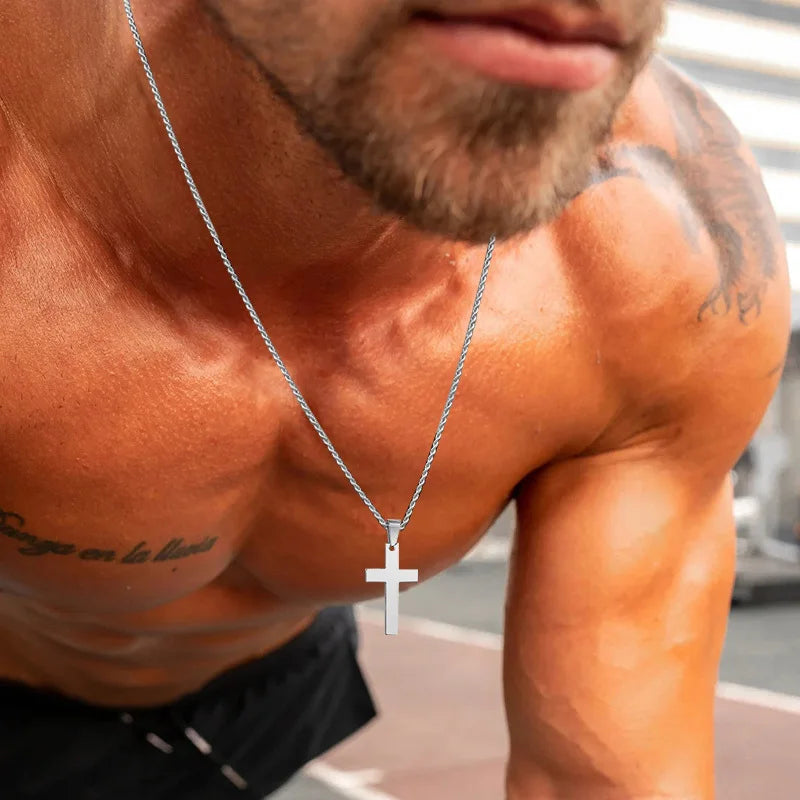 Cross Pendant Necklace — Stainless Steel