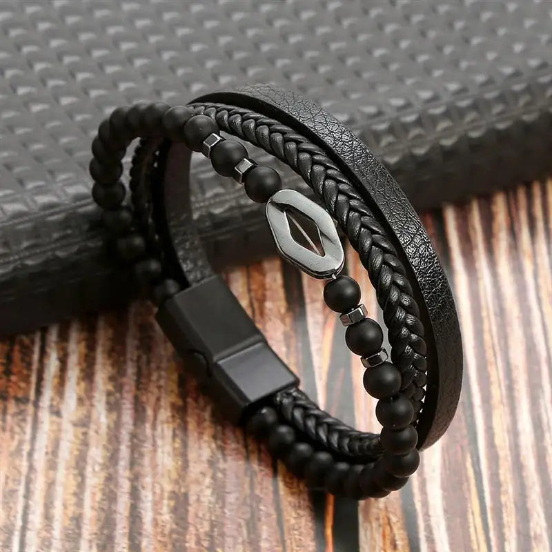 Multilayer Leather Rope Bracelet